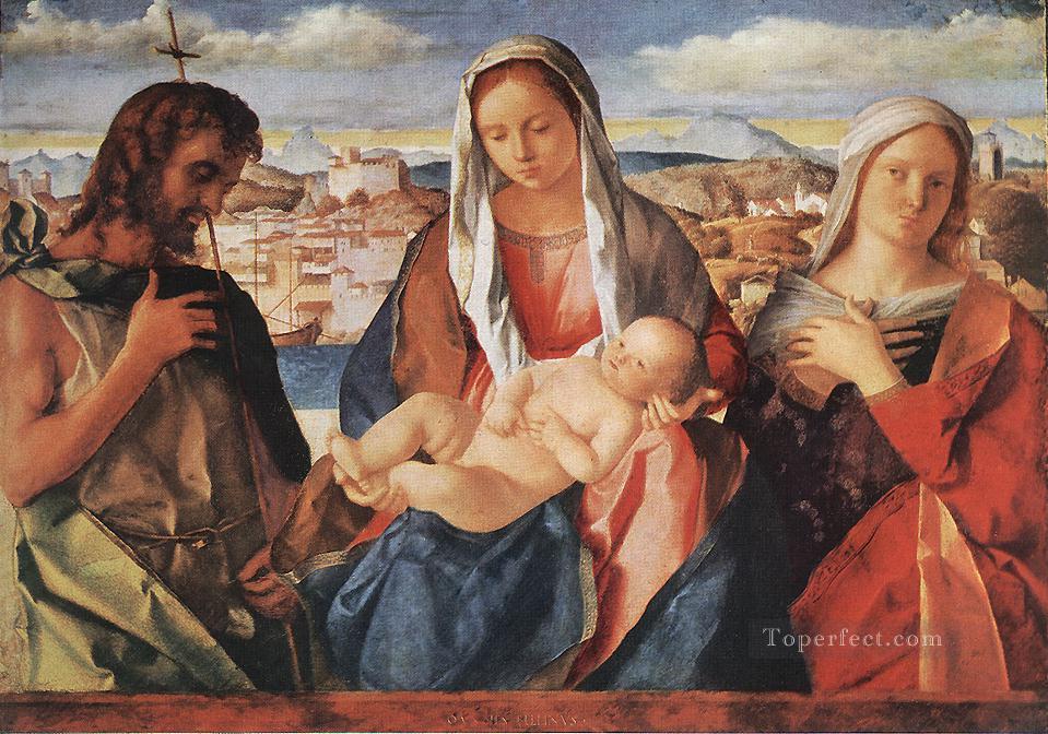 Madonna and child with St John Renaissance Giovanni Bellini Oil Paintings
